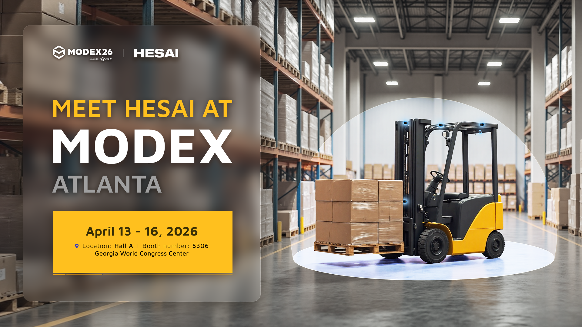 Hesai Powers Safety-Certified AI Autonomy for Smart Logistics with 3D Lidar at MODEX 2026